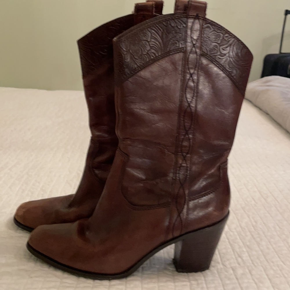 Antonio Melani brown western cowboy boots 7.5